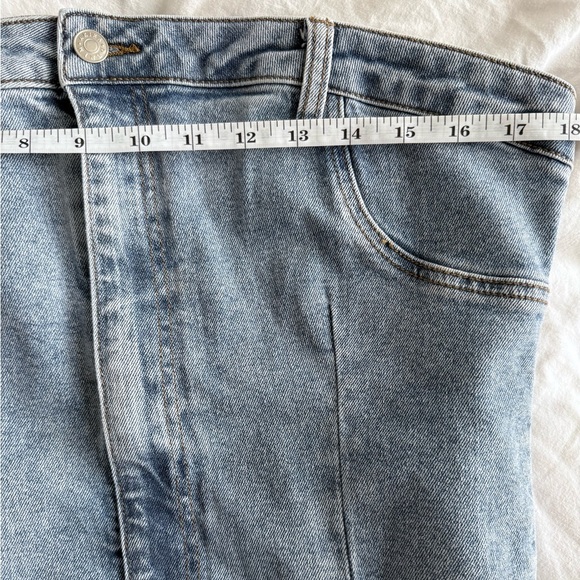 AKIRA Butterfly Kiss Embellished Denim Strapless Mini Tube Dress XL - Picture 9 of 10